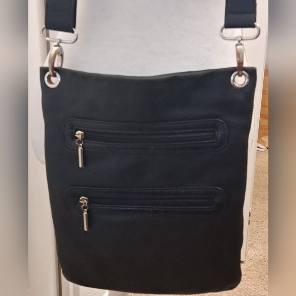 Margot Leather Triple Zipper Crossbody Bag 10"×12.5" - Picture 2 of 10